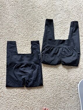 Black High-Waist Active Leggings (Pair)